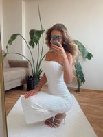 Taşlı Straplez Elbise