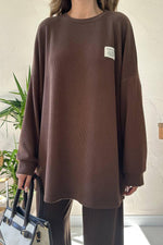 Toptan Kahverengi Klasik Fitilli Kazak Ve Pantolon Takım