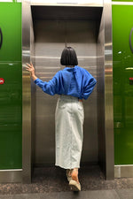 Toptan Kar Yıkama Yırtmaçlı Kot Etek