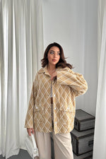 Toptan Vizon Polar Baklava Ekose Ceket