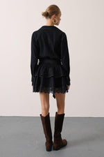 DANTELLİ KEMER DETAY DENİM ELBİSE - Lacivert