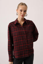 EKOSELİ OVERSİZE GÖMLEK - Bordo