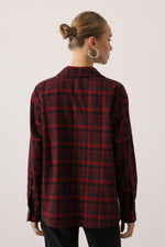 EKOSELİ OVERSİZE GÖMLEK - Bordo