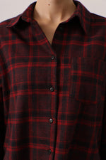 EKOSELİ OVERSİZE GÖMLEK - Bordo