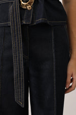 GOLD DETAYLI DENİM TAKIM - Lacivert