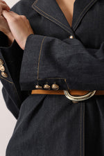 KEMERLİ FİT DENİM TAKIM - Lacivert