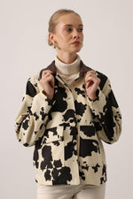 LEOPAR KADİFE CEKET - İNEK DESEN