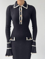 Kleid mit Wale-Taschendetail 