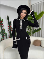Kleid mit Wale-Taschendetail 